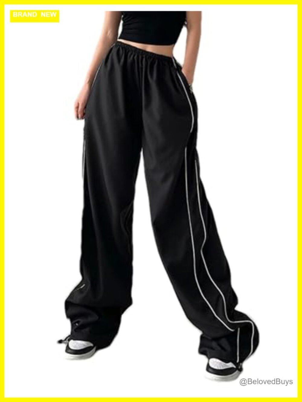 Women's Parachute Pants Y2K Baggy Wide Leg Track Jogger Sweatpants